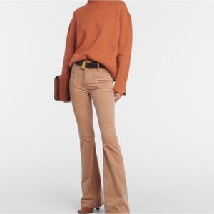 FRAME Le Bardot Flare Stretch Slim Fit Corduroy Jeans.  Tan | Size 27